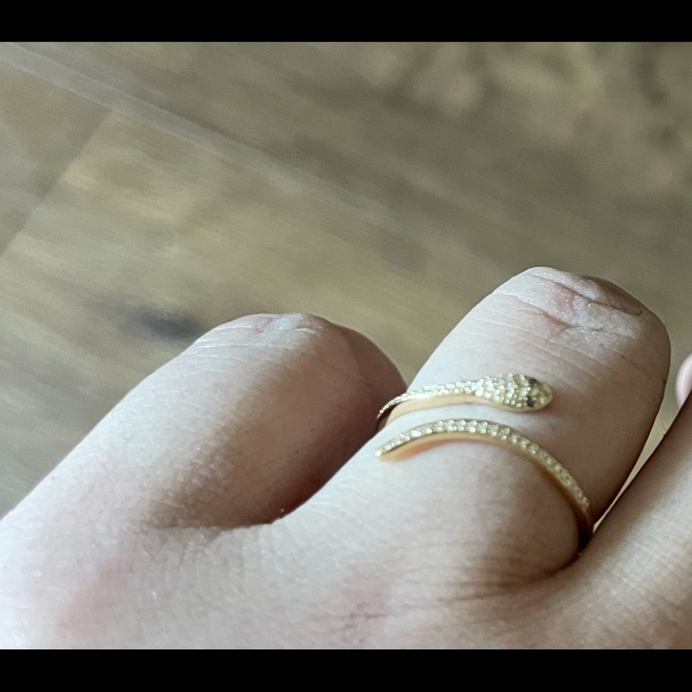 ADORNIA-NWT 14K Gold, Diamond, Sapphire Snake RING - Picture 7 of 14